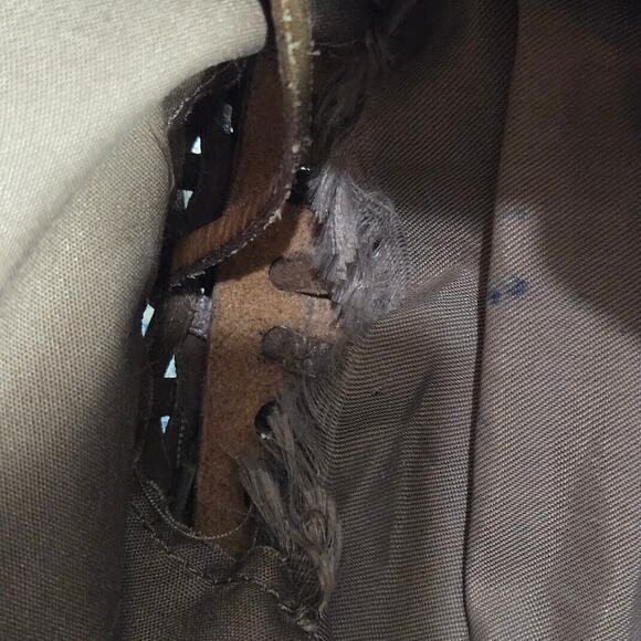 Vintage Ellepi Woven Bucket Bag Brown Leather Crossbody Drawstring Cottagecore - Picture 9 of 16